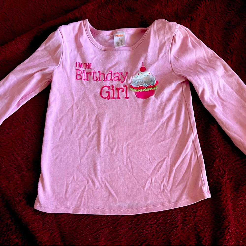 Gymboree Pink “I’m The Birthday Girl” Long-sleeve Shirt in size 6!